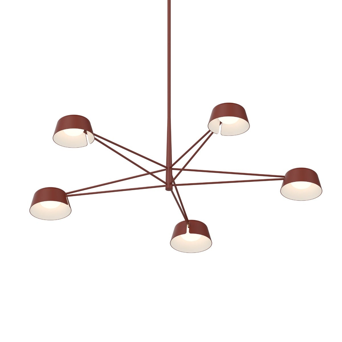 SONNEMAN Ray 5-Light Oxide Red Round Chandelier