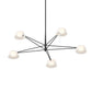 SONNEMAN Ray 5-Light Satin Black Round Chandelier With Opal White Acrylic Shade