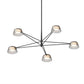 SONNEMAN Ray 5-Light Satin Black Round Chandelier With Smoked Etched Acrylic Shade