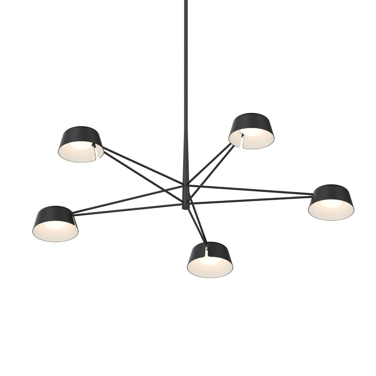 SONNEMAN Ray 5-Light Satin Black Round Chandelier