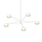 SONNEMAN Ray 5-Light Warm Gray Round Chandelier With Opal White Acrylic Shade