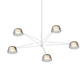 SONNEMAN Ray 5-Light Warm Gray Round Chandelier With Smoked Etched Acrylic Shade