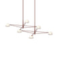 SONNEMAN Ray 6-Light Oxide Red Round Chandelier With Opal White Acrylic Shade