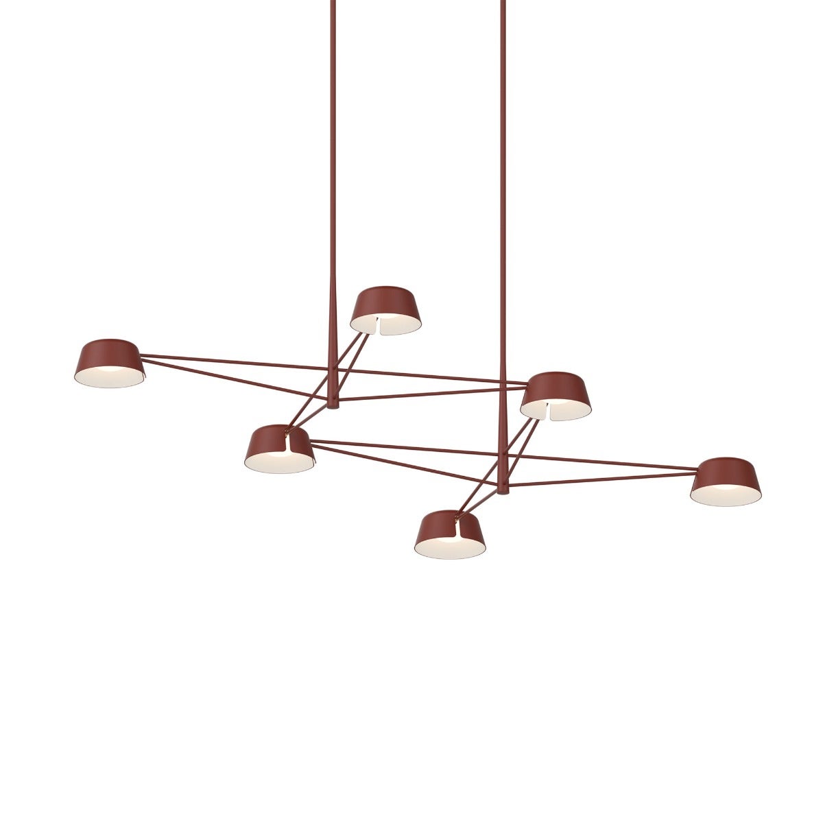 SONNEMAN Ray 6-Light Oxide Red Round Chandelier