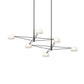SONNEMAN Ray 6-Light Satin Black Round Chandelier With Opal White Acrylic Shade