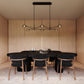 SONNEMAN Ray 6-Light Satin Black Round Chandelier With Smoked Etched Acrylic Shade