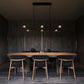 SONNEMAN Ray 6-Light Satin Black Round Chandelier With Smoked Etched Acrylic Shade