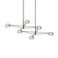SONNEMAN Ray 6-Light Satin Black Round Chandelier With Smoked Etched Acrylic Shade