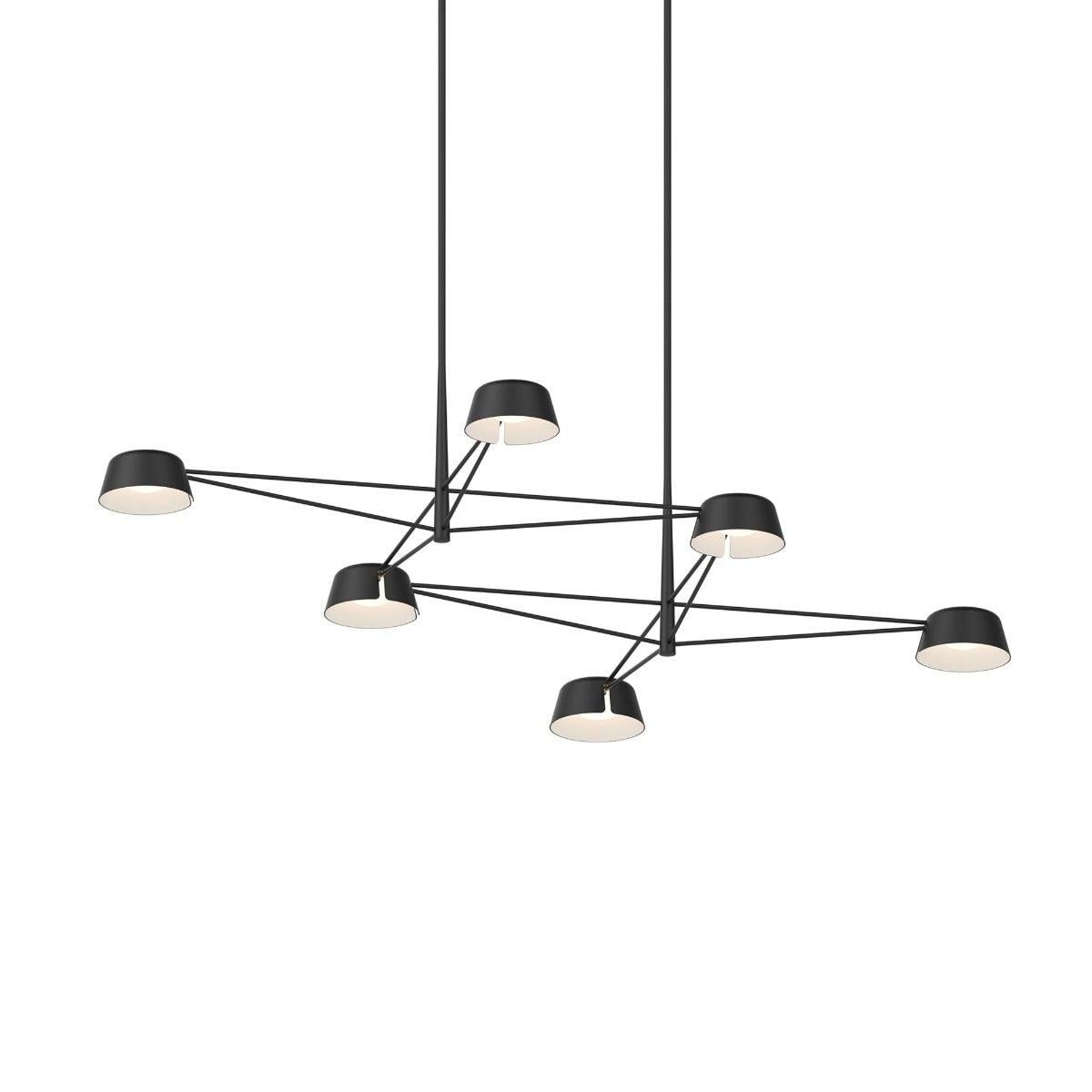 SONNEMAN Ray 6-Light Satin Black Round Chandelier