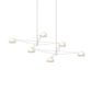 SONNEMAN Ray 6-Light Warm Gray Round Chandelier With Opal White Acrylic Shade