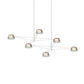 SONNEMAN Ray 6-Light Warm Gray Round Chandelier With Smoked Etched Acrylic Shade