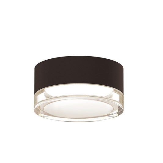 SONNEMAN Reals 1-Light LED Textured Bronze Clear Cylinder Lens Type Surface Flush Mount Lighting