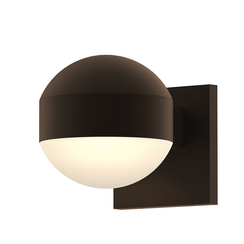 SONNEMAN Reals 1-Light LED Textured Bronze Dome Cap and Lens Frosted White Polycarbonate Shade Downlight Wall Sconce