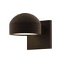 SONNEMAN Reals 1-Light LED Textured Bronze Dome Cap and Plat Lens Aluminum With White Polycarbonate Shade Downlight Wall Sconce