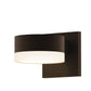 SONNEMAN Reals 1-Light LED Textured Bronze Plate Cap and White Cylinder Lens Frosted White Polycarbonate Shade Downlight Wall Sconce