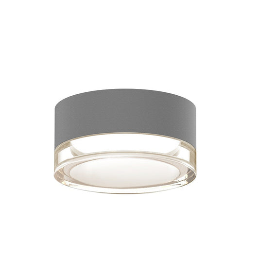 SONNEMAN Reals 1-Light LED Textured Gray Clear Cylinder Lens Type Surface Flush Mount Lighting