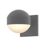SONNEMAN Reals 1-Light LED Textured Gray Dome Cap and Lens Frosted White Polycarbonate Shade Downlight Wall Sconce
