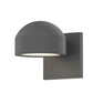 SONNEMAN Reals 1-Light LED Textured Gray Dome Cap and Plat Lens Aluminum With White Polycarbonate Shade Downlight Wall Sconce