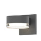 SONNEMAN Reals 1-Light LED Textured Gray Plat Cap and Clear Cylinder Lens Clear Polycarbonate Shade Downlight Wall Sconce