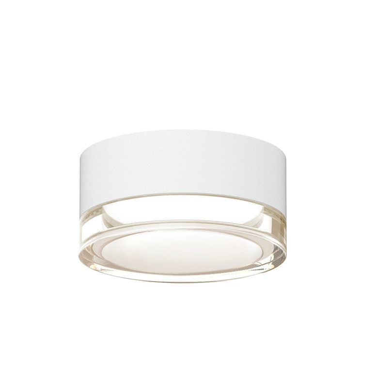 SONNEMAN Reals 1-Light LED Textured White Clear Cylinder Lens Type Surface Flush Mount Lighting