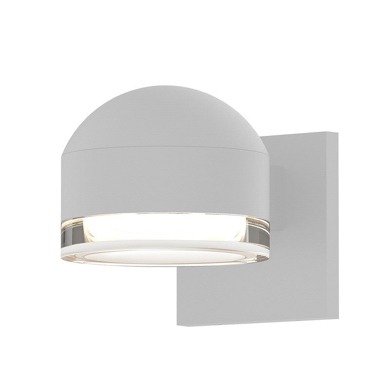 SONNEMAN Reals 1-Light LED Textured White Dome Cap and Clear Cylinder Lens Clear Polycarbonate Shade Downlight Wall Sconce