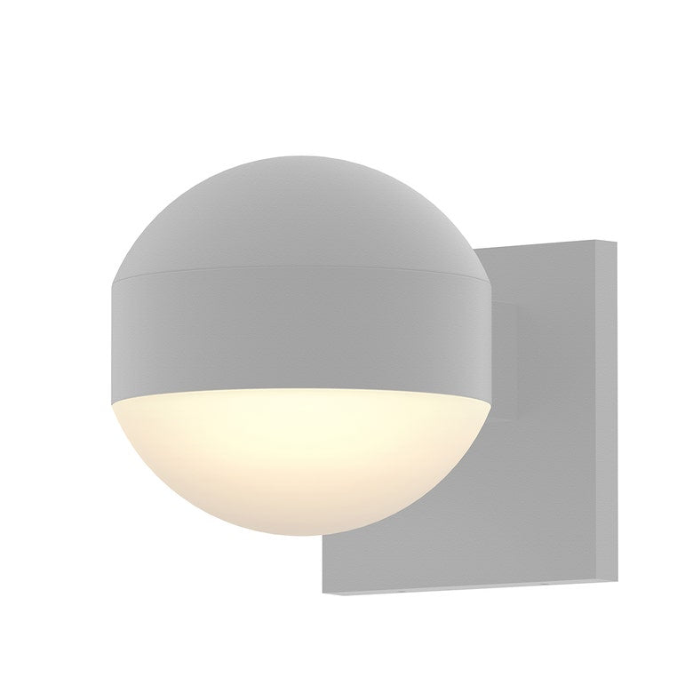 SONNEMAN Reals 1-Light LED Textured White Dome Cap and Lens Frosted White Polycarbonate Shade Downlight Wall Sconce