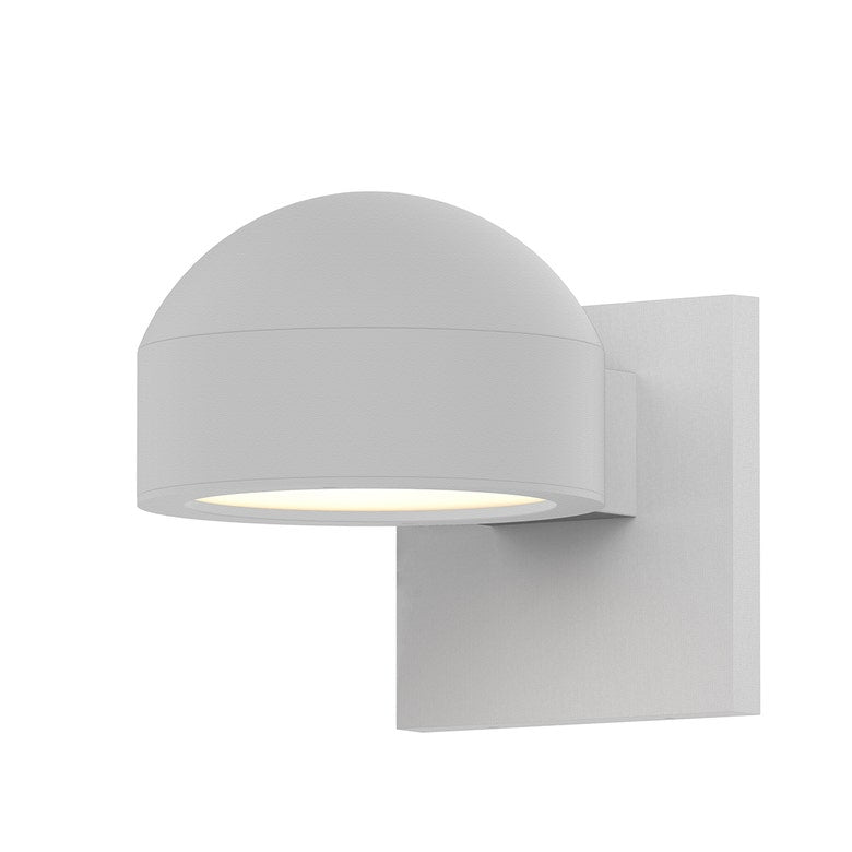 SONNEMAN Reals 1-Light LED Textured White Dome Cap and Plat Lens Aluminum With White Polycarbonate Shade Downlight Wall Sconce