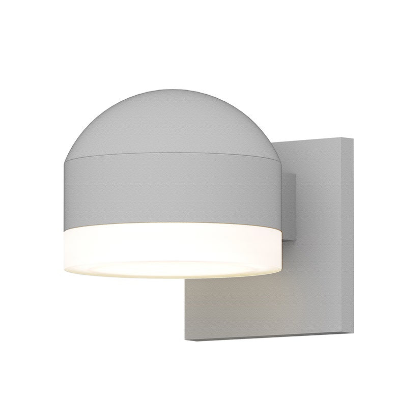 SONNEMAN Reals 1-Light LED Textured White Dome Cap and White Cylinder Lens Clear Polycarbonate Shade Downlight Wall Sconce
