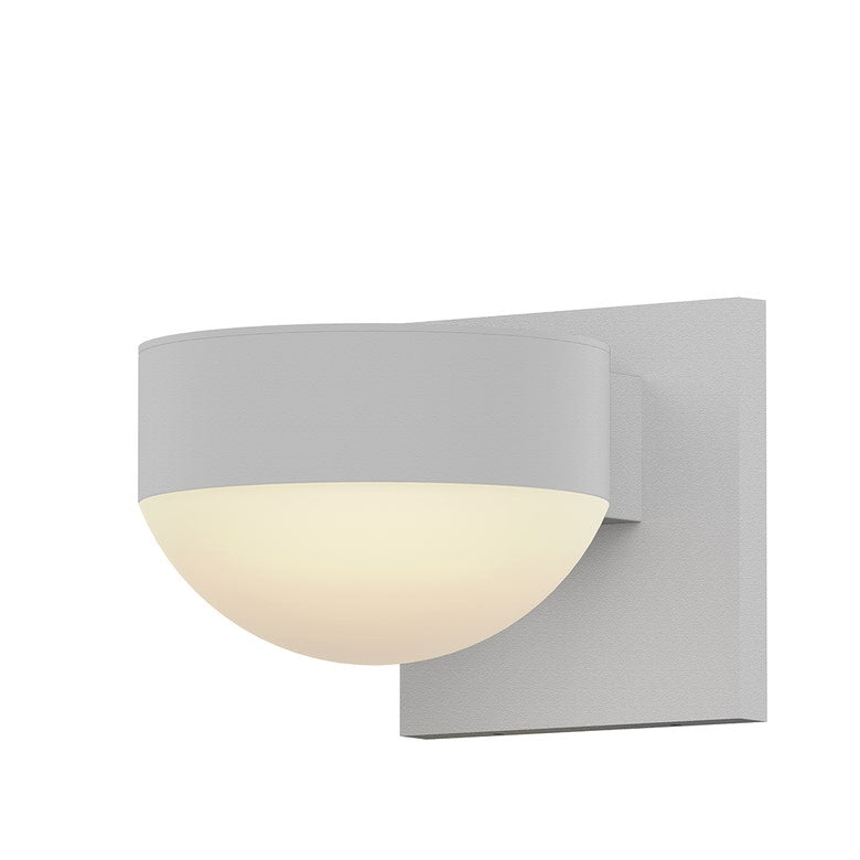 SONNEMAN Reals 1-Light LED Textured White Plat Cap and Dome Lens Frosted White Polycarbonate Shade Downlight Wall Sconce