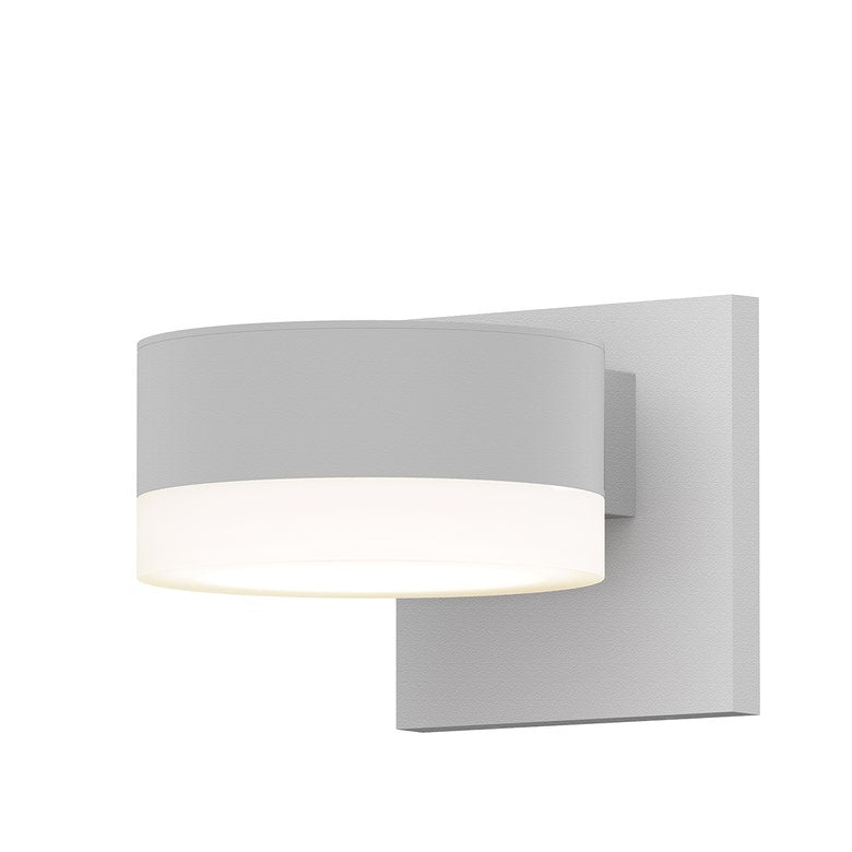 SONNEMAN Reals 1-Light LED Textured White Plate Cap and White Cylinder Lens Frosted White Polycarbonate Shade Downlight Wall Sconce