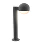 SONNEMAN Reals 16" 1-Light LED Textured Gray Dome Cap and Lens Frosted White Polycarbonate Shade Bollard Light
