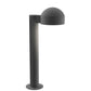 SONNEMAN Reals 16" 1-Light LED Textured Gray Dome Cap and Plate Lens Aluminum With White Polycarbonate Shade Bollard Light