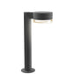 SONNEMAN Reals 16" 1-Light LED Textured Gray Plate Cap and Clear Cylinder Lens Clear Polycarbonate Shade Bollard Light