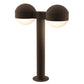 SONNEMAN Reals 16" 2-Light LED Textured Bronze Dome Cap and Lens Frosted White Polycarbonate Shade Double Bollard Light