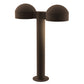 SONNEMAN Reals 16" 2-Light LED Textured Bronze Dome Cap and Plate Lens Aluminum With White Polycarbonate Shade Double Bollard Light
