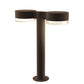 SONNEMAN Reals 16" 2-Light LED Textured Bronze Plate Cap and Clear Cylinder Lens Clear Polycarbonate Shade Double Bollard Light