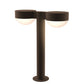 SONNEMAN Reals 16" 2-Light LED Textured Bronze Plate Cap and Dome Lens Frosted White Polycarbonate Shade Double Bollard Light