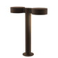 SONNEMAN Reals 16" 2-Light LED Textured Bronze Plate Cap and Lens Aluminum With White Polycarbonate Shade Double Bollard Light