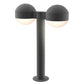 SONNEMAN Reals 16" 2-Light LED Textured Gray Dome Cap and Lens Frosted White Polycarbonate Shade Double Bollard Light