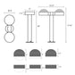 SONNEMAN Reals 16" 2-Light LED Textured Gray Plate Cap and Lens Aluminum With White Polycarbonate Shade Double Bollard Light