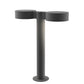SONNEMAN Reals 16" 2-Light LED Textured Gray Plate Cap and Lens Aluminum With White Polycarbonate Shade Double Bollard Light