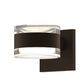 SONNEMAN Reals 2-Light LED Textured Bronze Clear Cylinder Lens Clear Frosted White Polycarbonate Shade Up/Down Wall Sconce