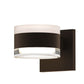 SONNEMAN Reals 2-Light LED Textured Bronze Clear and White Cylinder Lens Clear With Frosted White Polycarbonate Shade Up/Down Wall Sconce