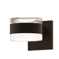 SONNEMAN Reals 2-Light LED Textured Bronze Clear and White Cylinder Lens Frosted White Polycarbonate Shade Up/Down Wall Sconce