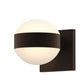 SONNEMAN Reals 2-Light LED Textured Bronze Dome Lenses Frosted White Polycarbonate Shade Up/Down Wall Sconce