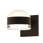 SONNEMAN Reals 2-Light LED Textured Bronze Dome and Clear Cylinder Lens Clear and Frosted White Polycarbonate Shade Up/Down Wall Sconce