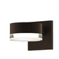 SONNEMAN Reals 2-Light LED Textured Bronze Plate and Clear Cylinder Lens Clear and Aluminum With White Polycarbonate Shade Up/Down Wall Sconce