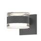 SONNEMAN Reals 2-Light LED Textured Gray Clear Cylinder Lens Clear Frosted White Polycarbonate Shade Up/Down Wall Sconce