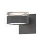 SONNEMAN Reals 2-Light LED Textured Gray Clear Cylinder and Plate Lens Aluminum With Frosted White Polycarbonate Shade Up/Down Wall Sconce