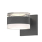 SONNEMAN Reals 2-Light LED Textured Gray Clear and White Cylinder Lens Frosted White Polycarbonate Shade Up/Down Wall Sconce